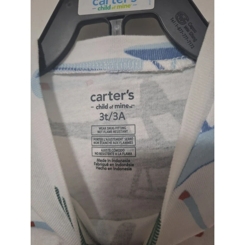 Child of Mine by Carters Toddler Boys Pajamas 3T NWT Airplane Helicopter 2pc